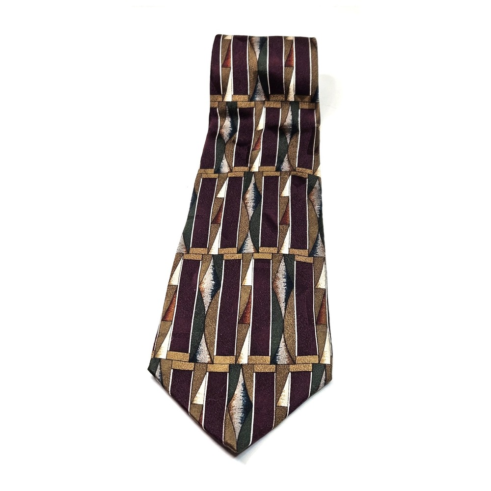 VINTAGE GRAPPA IMPORTED ITALIAN SILK NECKTIE, BUSSINESS WEAR, GEOMETRIC SHAPES